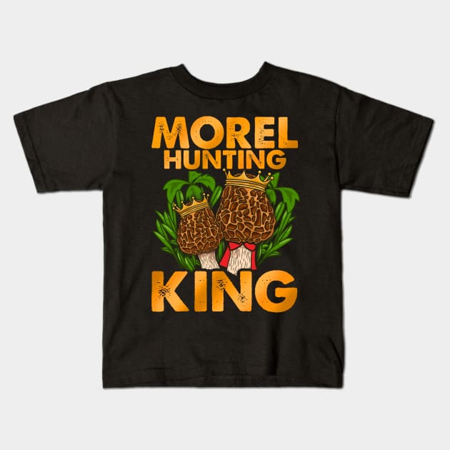 Morel Mushroom Hunting King product for fungi lovers Kids T-Shirt by biNutz